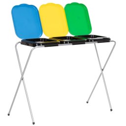 Cos de gunoi selectiv cu 3 compartimente, cadru metalic, 98x42,5x74 cm