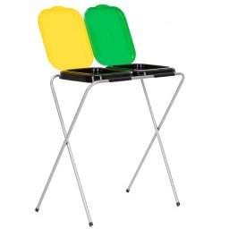 Cos de gunoi selectiv cu 2 compartimente, cadru metalic, 68x42x75 cm