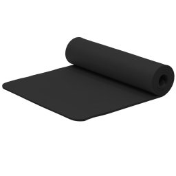 Saltea fitness antiderapanta din NBR 183x61x1 cm, cu curea, neagra