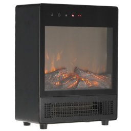 Semineu electric compact cu efect de flacara, 2000W, termostat, negru