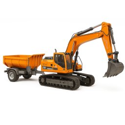 Set utilaje constructii RC cu excavator, basculanta, abur si 3 accesorii