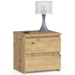 Noptiera cu 2 sertare din PAL laminat, 40x35x40 cm, stejar artisan