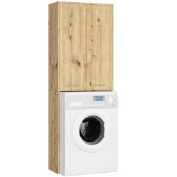 Dulap baie pentru masina de spalat, 2 usi si 4 rafturi, stejar artisan