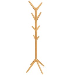 Cuier din bambus 5Five Arbre cu 8 carlige, 179 cm, maro natural
