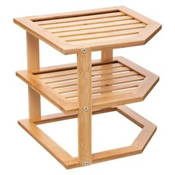 Etajera de colt 5Five din bambus, 2 niveluri, 25x23x25 cm