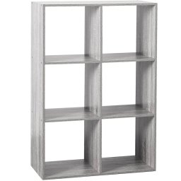 Etajera 5Five Mix n'Modul cu 6 compartimente din PAL, 68x32x101 cm, gri