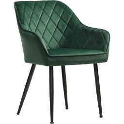 Scaun living SONGMICS din catifea verde cu cotiere si picioare metalice