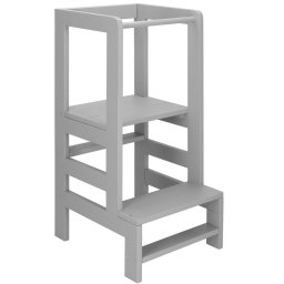Turn de invatare din lemn gri, reglabil pe 3 inaltimi, 90x39x44 cm
