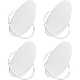 Set 4 carlige de perete SONGMICS din otel, design oval, alb perlat
