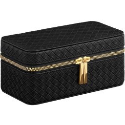 Cutie pentru 3 ceasuri SONGMICS Ronne, piele PU, compacta, neagra