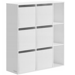 Etajera modulara Songmics cu 9 compartimente si 6 sertare, alba