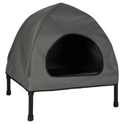 Cusca cu pat pentru caini si pisici, acoperis detasabil, 54x44x60 cm, negru