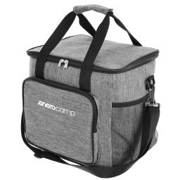 Geanta termoizolanta 18L pentru picnic si camping, cu buzunare si curea, gri