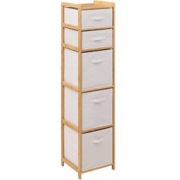 Dulap de depozitare din bambus 5Five Tidy Box cu 5 rafturi, natur