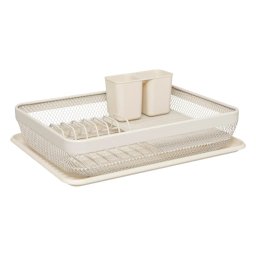 Suport de vase 5Five Mayaj cu tava de scurgere, 1 nivel, bej, 43x32x13,5 cm