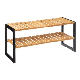 Suport pentru pantofi din bambus, 6 perechi, 70x26x34,5 cm, negru