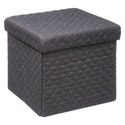 Taburet pliabil 5Five cu spatiu de depozitare, MDF, 31x31x31 cm, gri inchis