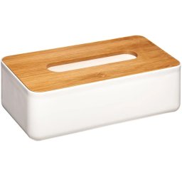 Cutie pentru servetele 5Five Natureo cu capac detasabil, alb, 26x13x9 cm