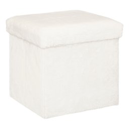 Taburet pliabil Atmosphera Ezzio alb cu spatiu de depozitare 38x38x38 cm