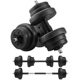 Set gantere reglabile 2 in 1 SONGMICS, 20 kg, cu bara pentru haltera