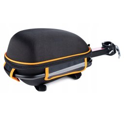 Geanta bicicleta spate 10L cu suport aluminiu pentru tija sa, neagra