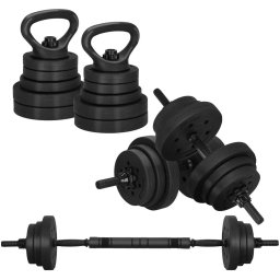 Set greutati multifunctional 3 în 1, gantere, kettlebell si haltera 29 kg