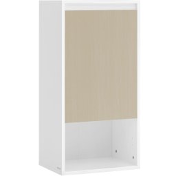 Dulap de baie suspendat VASAGLE cu 3 polite si usa reversibila, alb bej
