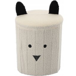 Taburet pliabil pentru copii cu spatiu de depozitare, 28x34 cm, bej