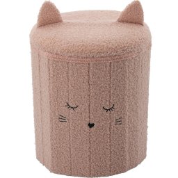 Taburet pliabil pentru copii cu spatiu de depozitare, roz, 80 kg, 28x34 cm