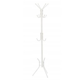 Cuier de hol metalic alb, 178 cm, cu 12 carlige si design minimalist