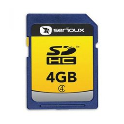 SD-HC CARD SERIOUX; model: SFSD04XC04; capacitate: 4 GB; culoare: ALBASTRU