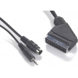 Cablu video; SCART M la S-VIDEO M; JACK 3.5 M; 2m