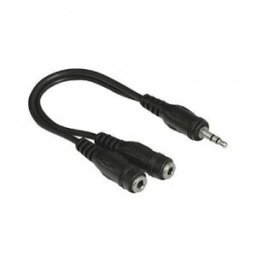 Cablu PC; 2xJACK 3.5 M la 3xJACK 3.5 F; 1m