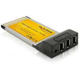 DELOCK Adapter: PCMCIA to 3 x FIREWIRE-6p F; 61108