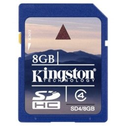 SD-HC CARD KINGSTON; model: SD4/8GB; capacitate: 8 GB; clasa: 4; culoare: NEGRU