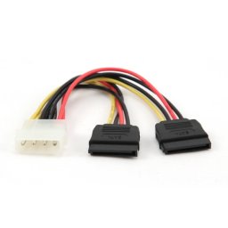 Cablu alimentare; mufa 5.25" M la 2xalimentare sata; 0.3m