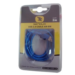 Serioux Cablu PC; USB 2.0 A M la USB 2.0 B M; 3m.