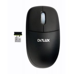 Mouse DELUX; model: DLM-371GX+G07UF; NEGRU; USB; WIRELESS