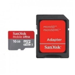 MICRO SD CARD SANDISK; model: U46; capacitate: 16 GB; clasa: 10; culoare: RG;Adaptor