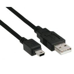 Cablu PC; USB 2.0 A M la mini-USB M; 0.1m