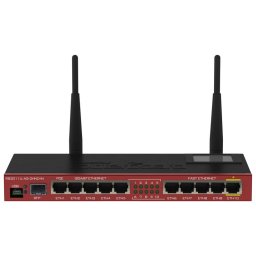 ROUTER MIKROTIK; model: RB2011UiAS-2HnD L5 128MB RAM;RouterOS L5; MANAGEMENT;WIRELESS; PORTURI: 5 x RJ-45 10/100 ; 5 x RJ45 10/100/1000; 1 x SFP;LCD TOUCHSCREEN