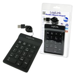 NUMERIC KEYPAD WATERPROOF SILICON 18 TASTE BLACK LOGILINK ID0060