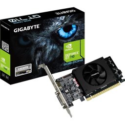 Placa video GIGABYTE 2048 MB; GDDR3; 64bit; PCI-E 16x2.0; NVIDIA GeForce GT 710; VGA; DVI; HDMI
