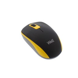 Mouse wireless Well model MW102, Negru/Galben
