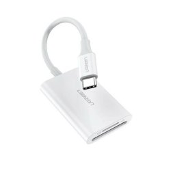CARD READER extern Ugreen, "CM265" interfata USB Type-C, citeste/scrie: SD, microSD viteza pana la 280Mbps, suporta carduri maxim 512 GB, plastic, alb "60724
