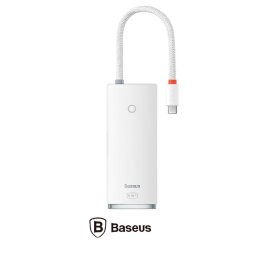 DOCKING Station Baseus Lite, conectare PC USB Type-C, USB 3.0 x2, USB Type C x 1, HDMI x 1/4K/30Hz, card reader SD/microSD, alb"WKQX050002
