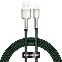 CABLU alimentare si date Baseus Cafule Metal, Fast Charging DataCable pt. smartphone, USB la Lightning Iphone 2.4A, braided, 2m,verde "CALJK-B06