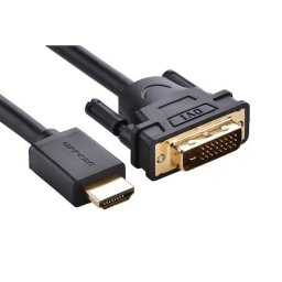 CABLU video Ugreen, "HD106" HDMI (T) la DVI 24+1, 60 Hz, conectori auriti, 1,5m, braided, negru "11150