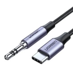 CABLU ADAPTOR Ugreen, "AV143", USB Type-C(T) to Jack 3.5mm(T), lungime 1m, gri 30633