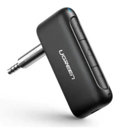 ADAPTOR Bluetooth Jack 3.5 Ugreen, "CM276" acumulator inclus, microfon inclus, convertor audio wireless, versiune bluetooth 5.0, negru 70303